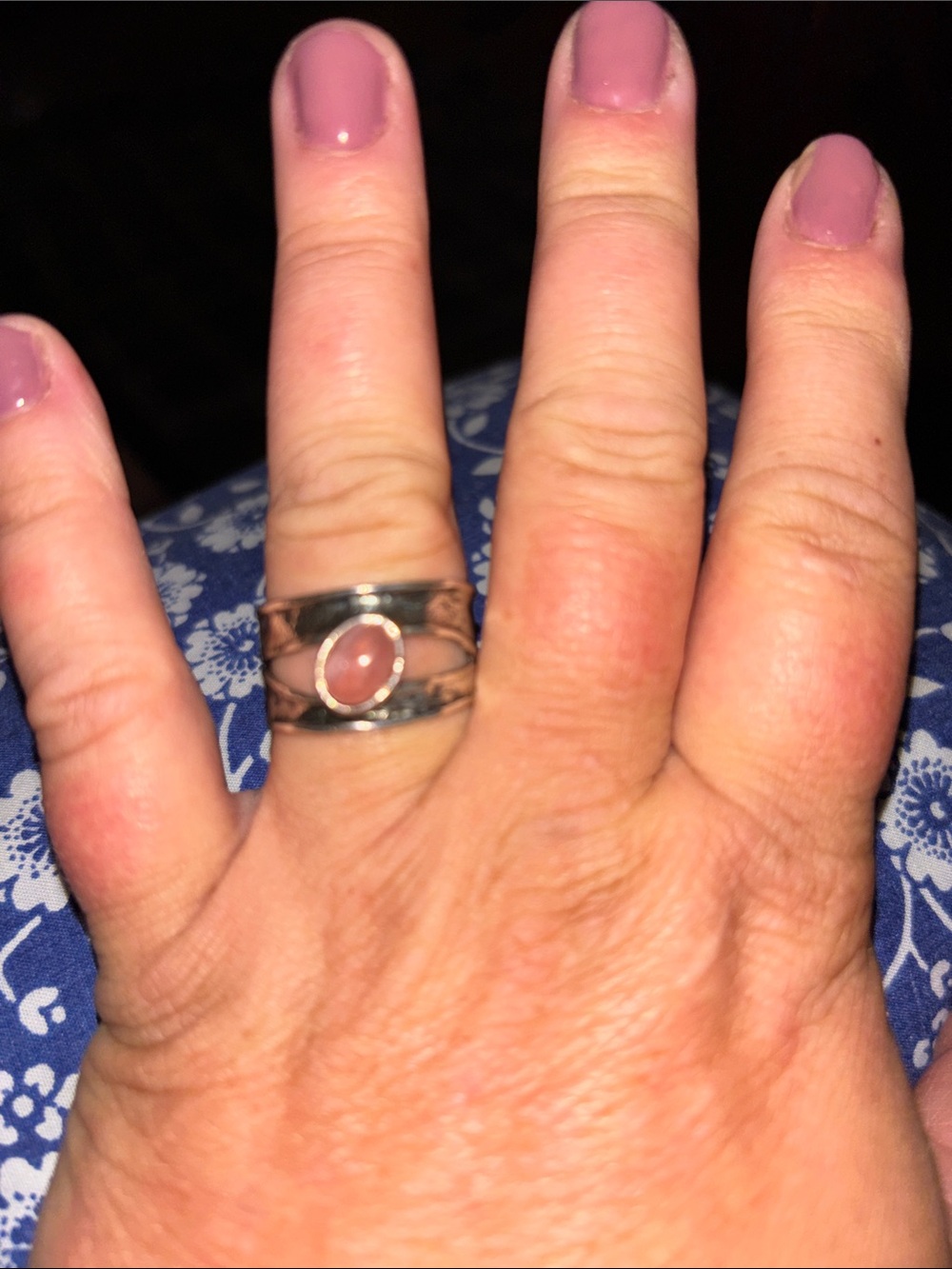 Sterling Silver Rhodochrosite Light Pink Ring - Women's Jewelry